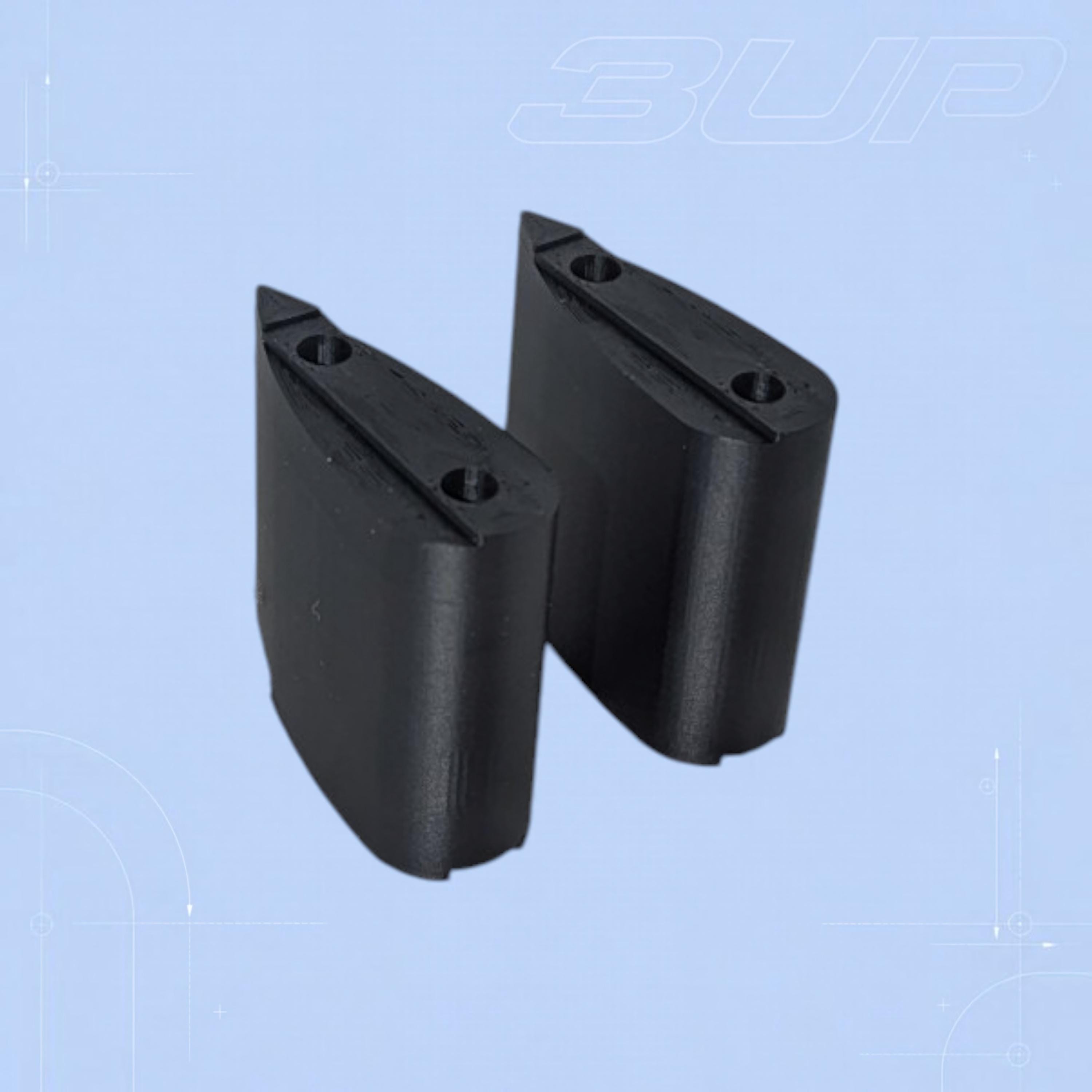 Black 3T Revo Vola aerobar spacer kit on pale blue blueprint background